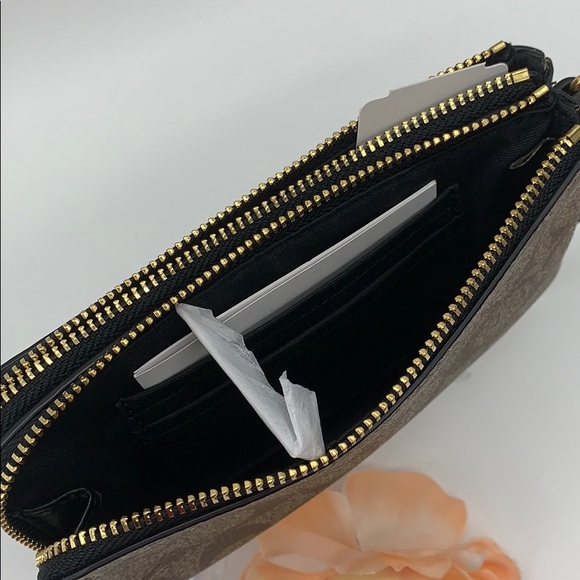 COACH Double Zip Wallet In Signature Canvas - Picture 8 of 8